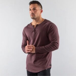 Alphalete Lux Long Sleeve Henley in Sparrow